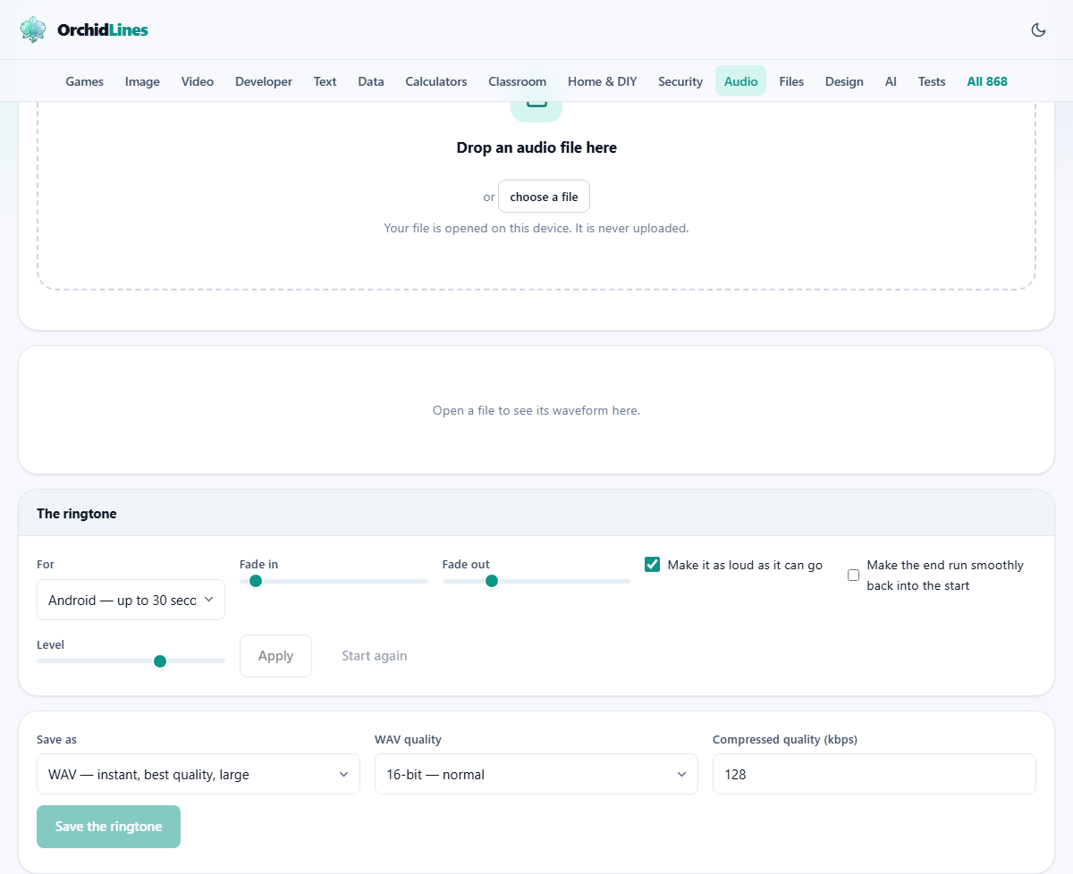 Screenshot: Turning a song into a ringtone