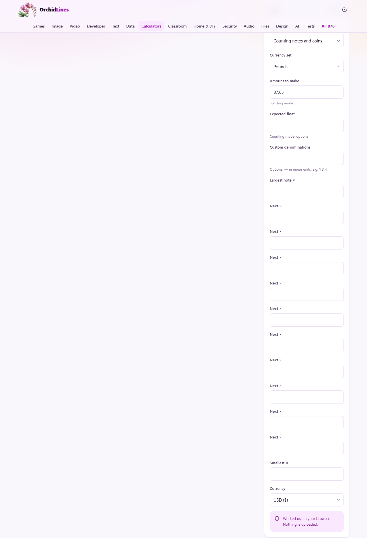 Screenshot: Both directions of the same sum