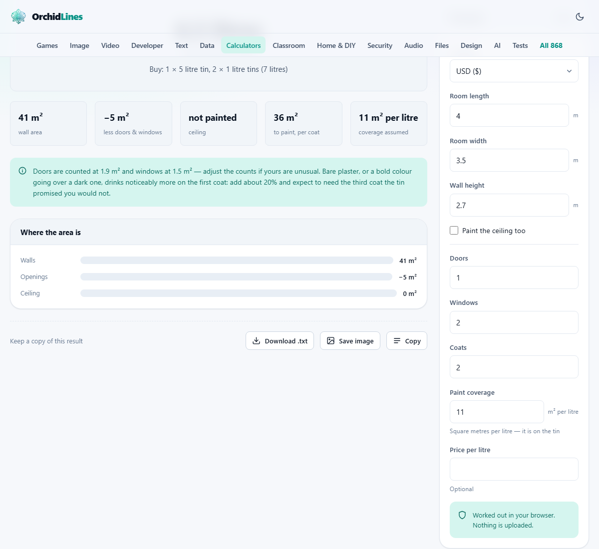 Screenshot: Getting the quantity right