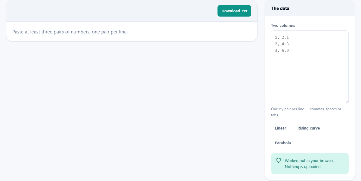 Screenshot: Two correlations, because one is not enough