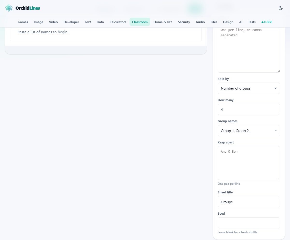 Screenshot: Groups that hold up in front of a class