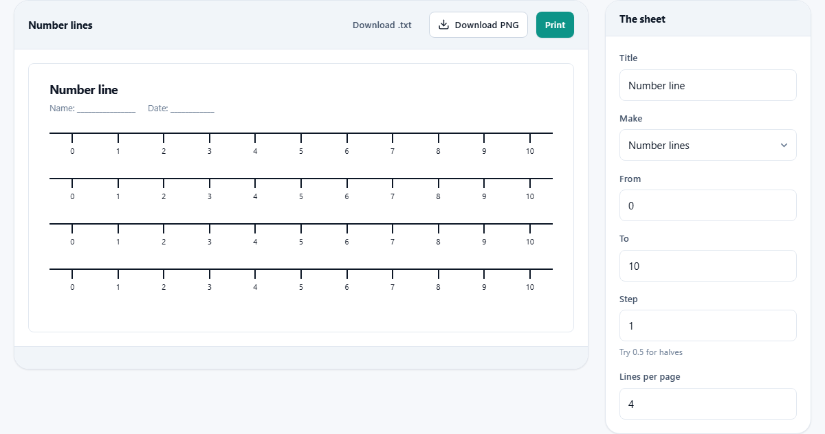 Screenshot: Two printables, one idea