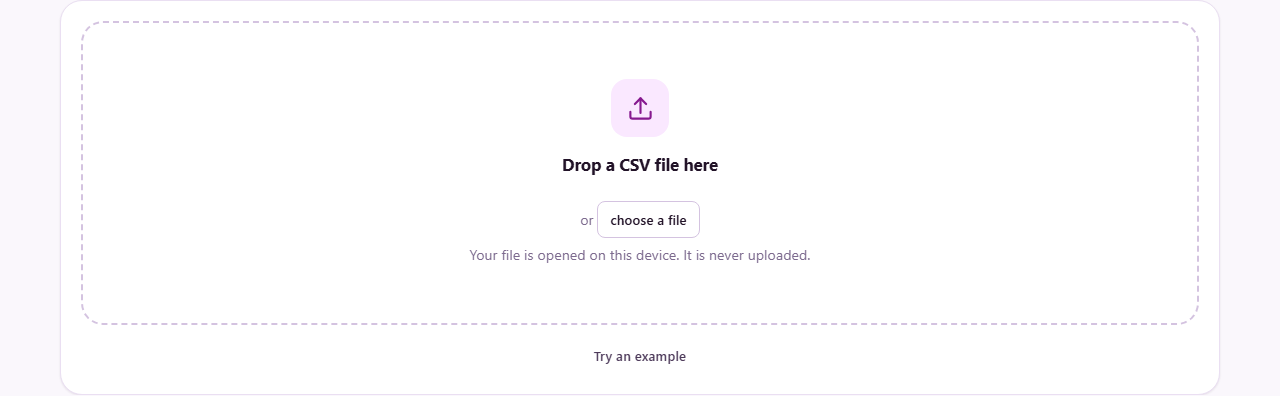 Screenshot: Looking at and tidying a CSV file