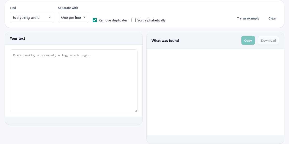 Screenshot: Getting structure out of unstructured text