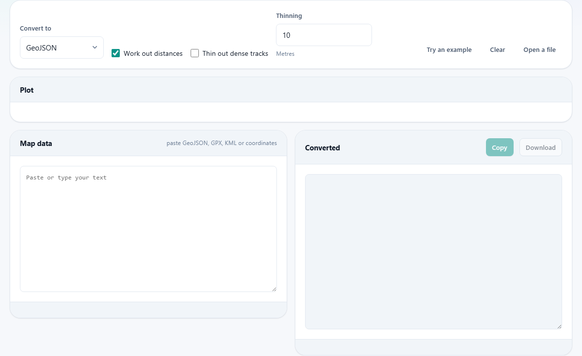 Screenshot: Looking at map data without a map