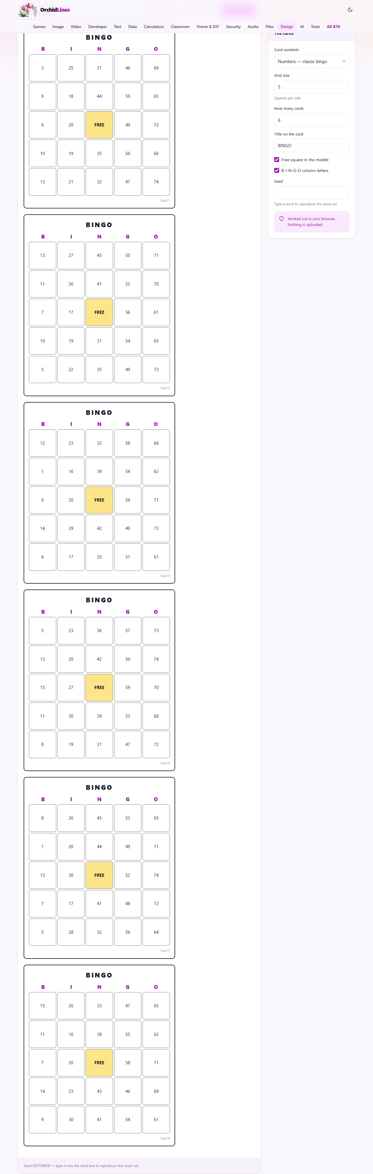 Screenshot: Cards that are actually different