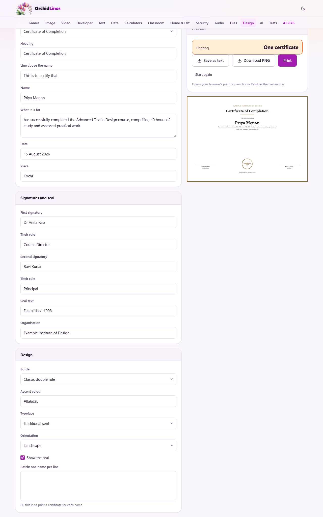 Screenshot: Certificates worth handing over