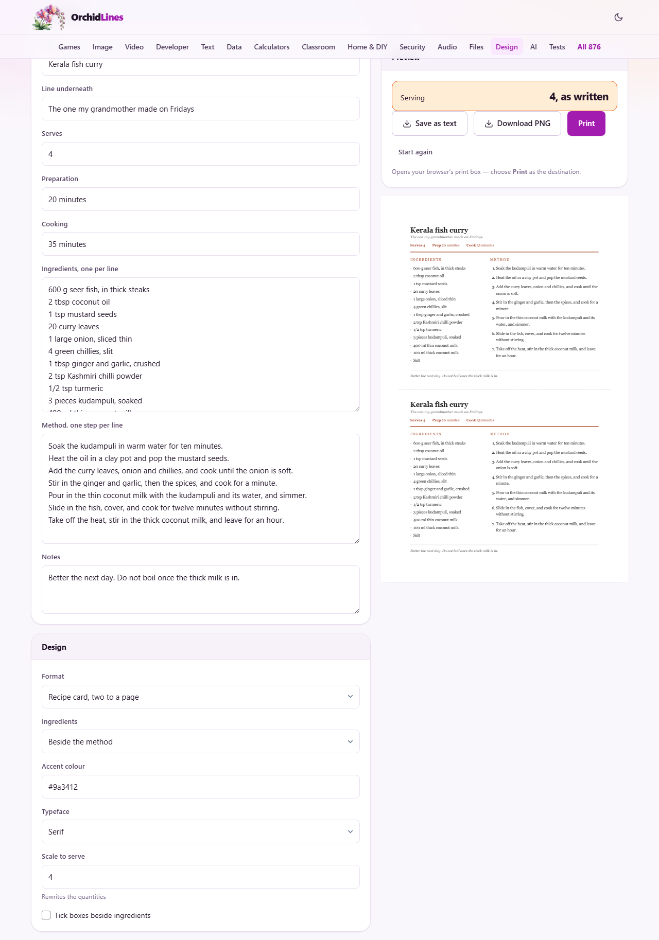 Screenshot: A recipe you can actually cook from