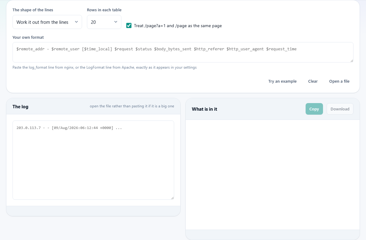 Screenshot: Your traffic, read on your own machine
