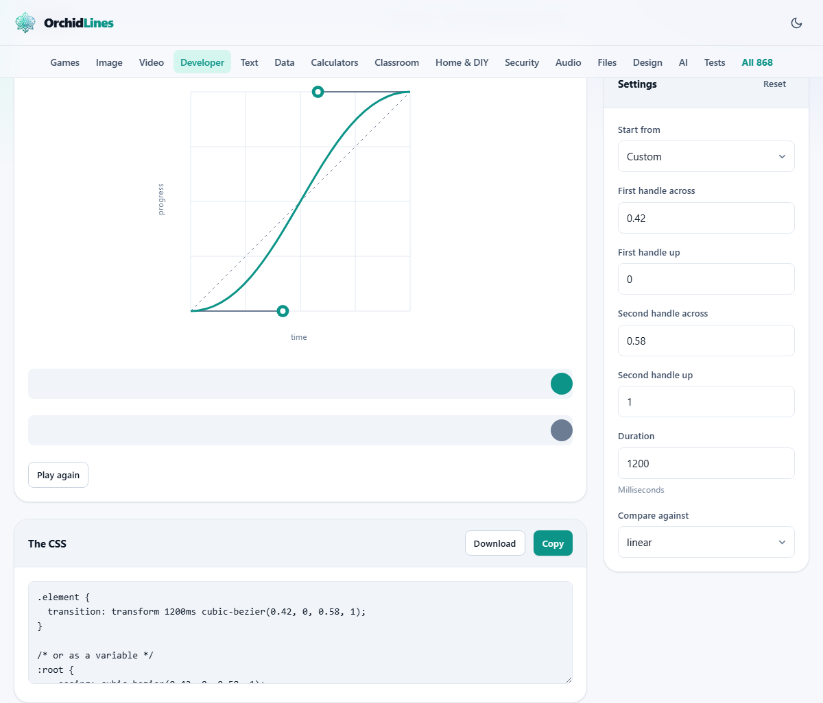 Screenshot: Designing how an animation moves
