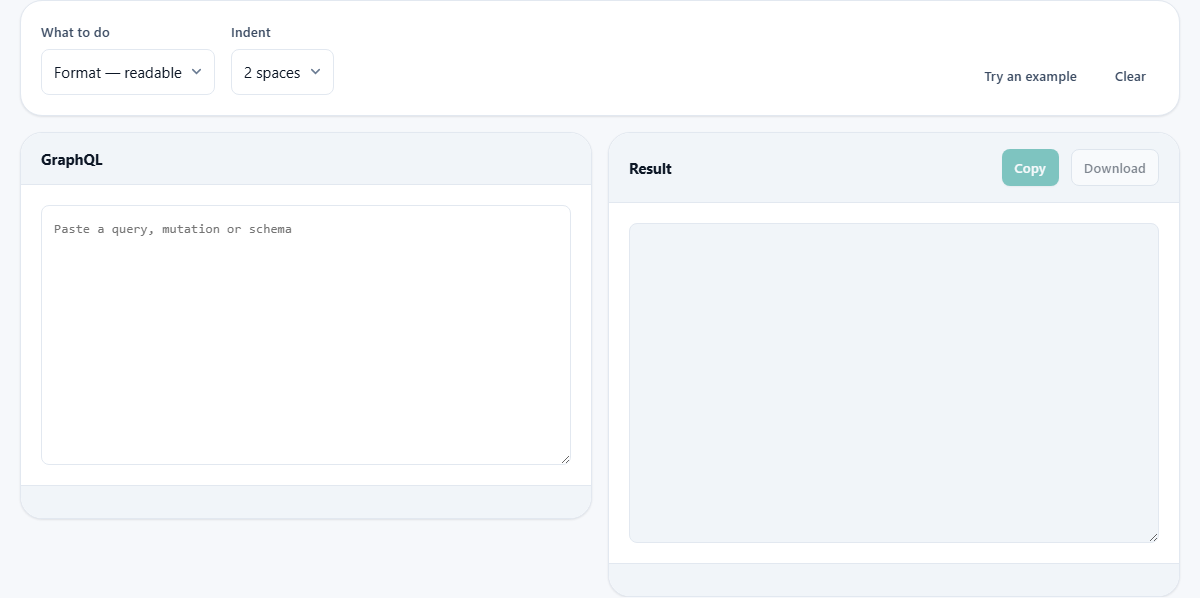 Screenshot: Formatting GraphQL