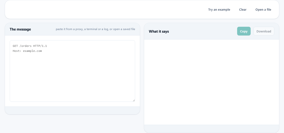 Screenshot: The two mistakes that make a message hang