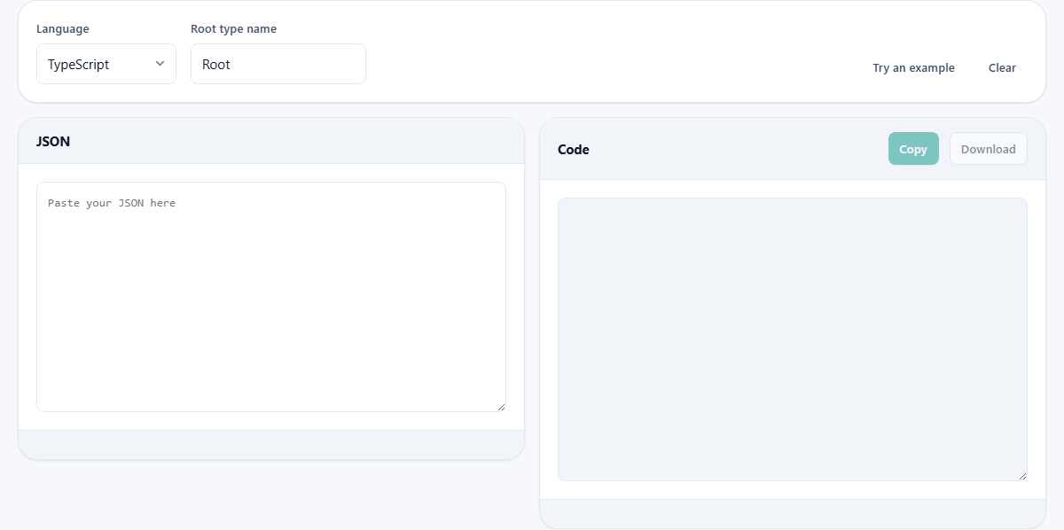 Screenshot: From JSON to types