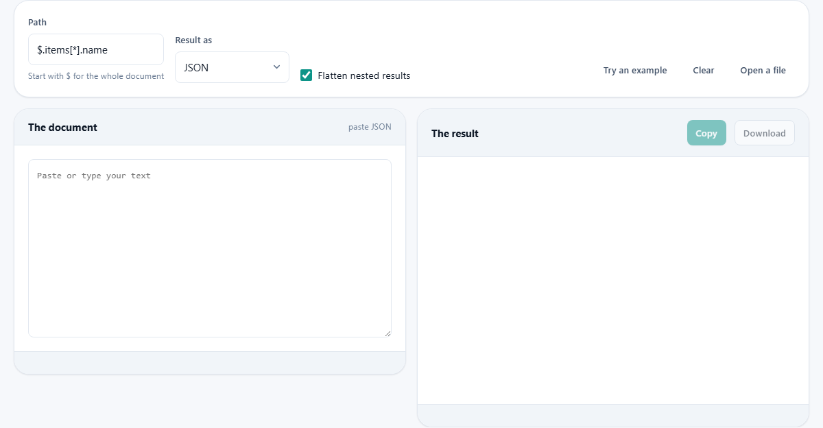 Screenshot: Asking a JSON document for what you need