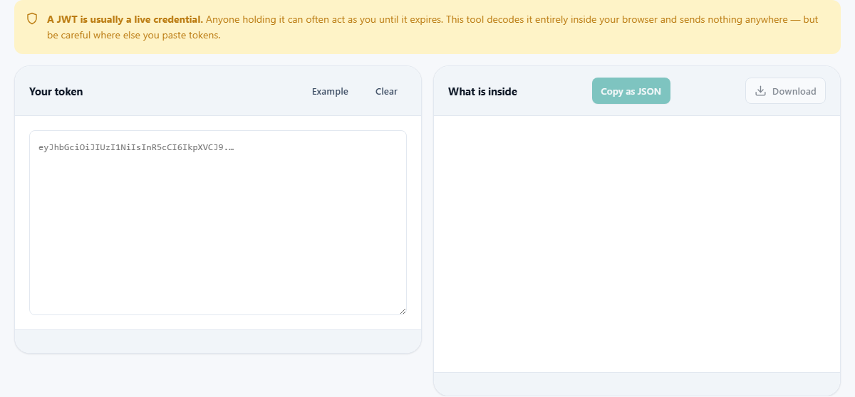 Screenshot: How to read a JSON Web Token