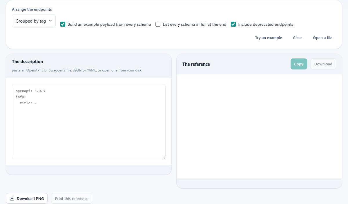 Screenshot: A spec file you can read without a server
