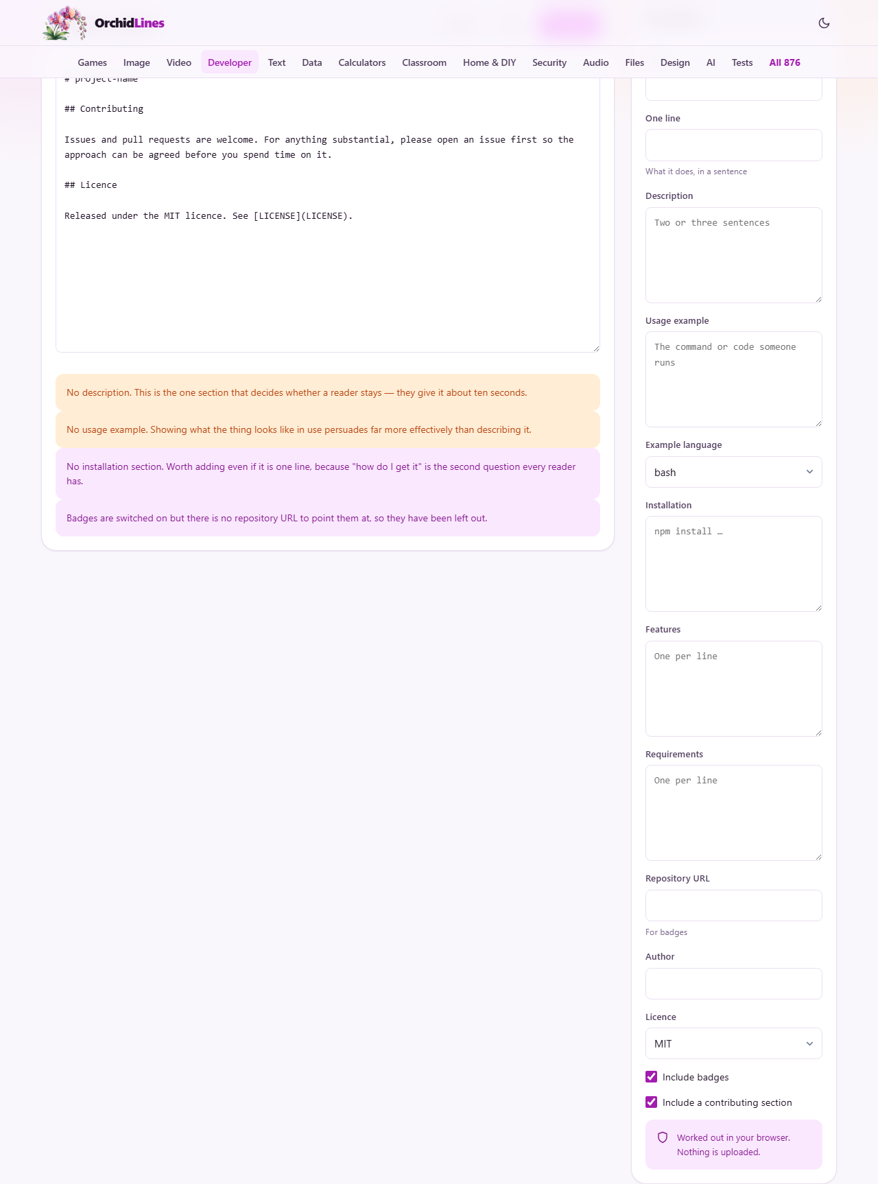 Screenshot: What it is, then what it looks like