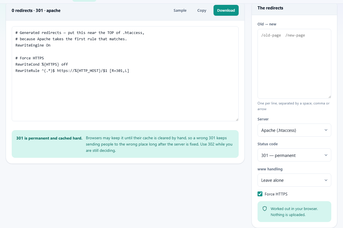 Screenshot: One list, three servers