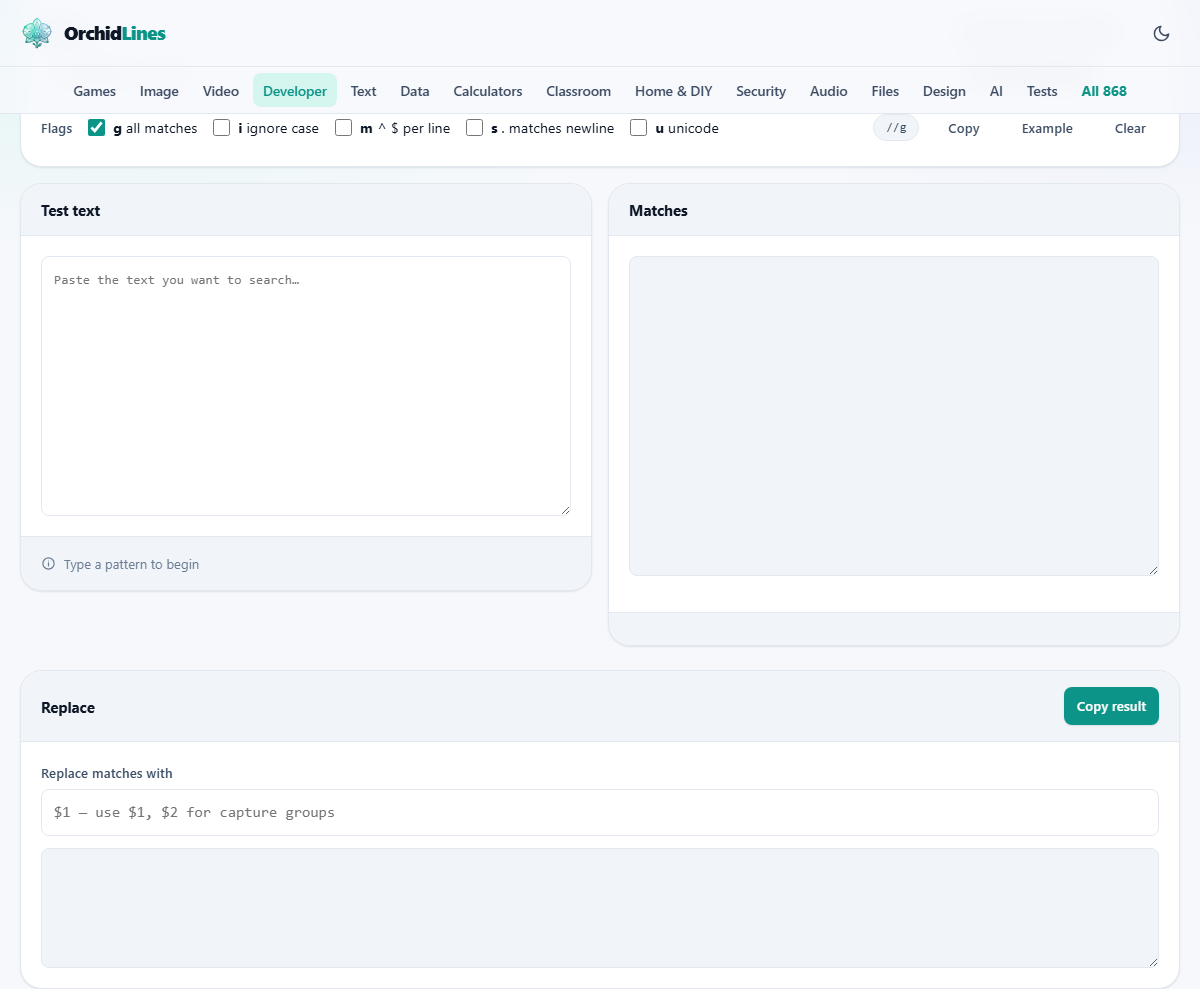 Screenshot: How to test a regular expression