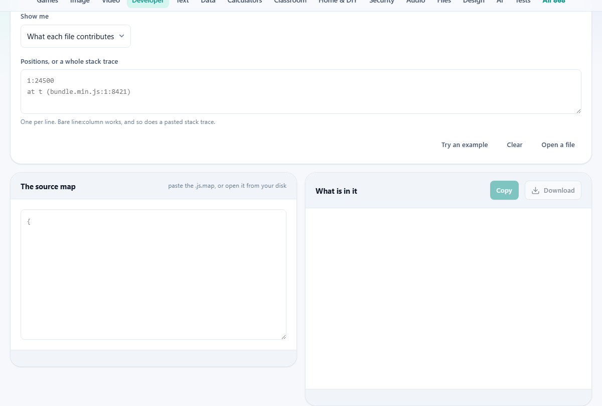 Screenshot: The file that knows what your bundle used to be