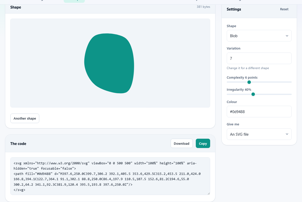 Screenshot: Making the shapes every landing page uses