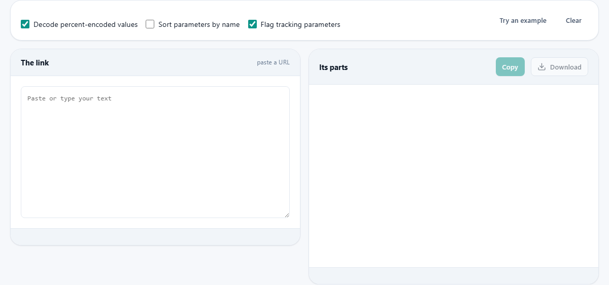 Screenshot: Taking a link apart