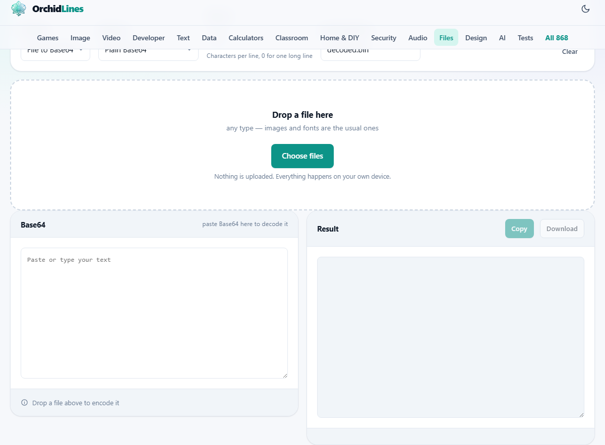 Screenshot: A file as text