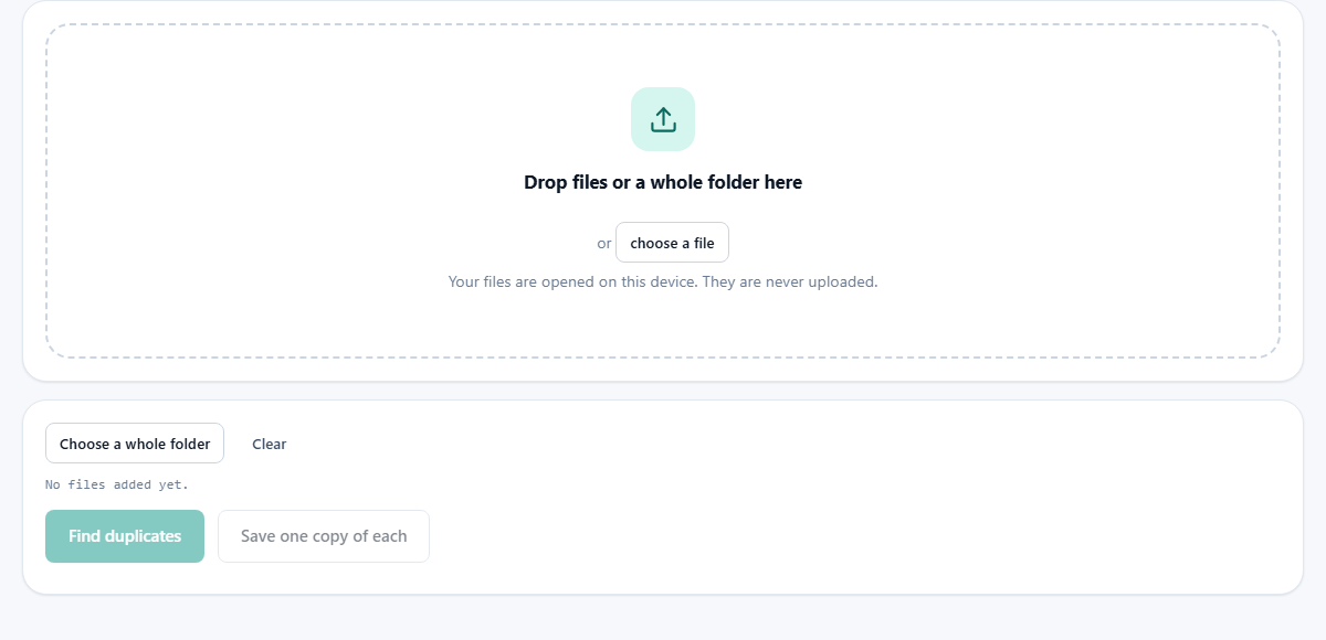 Screenshot: Finding files that are the same