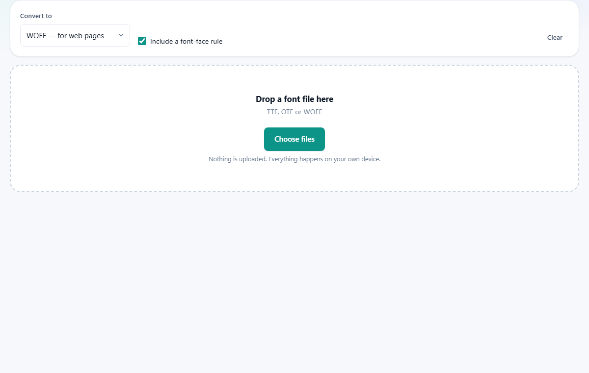 Screenshot: Getting a font into the right wrapper