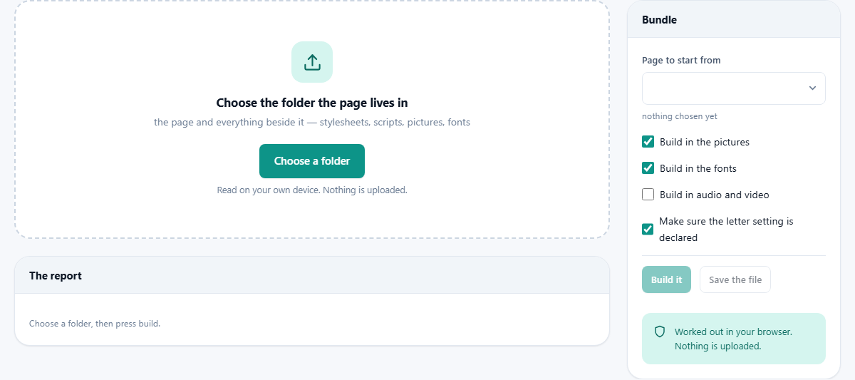Screenshot: A page you can send as an attachment