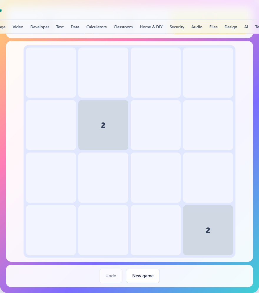 Screenshot: How to play 2048