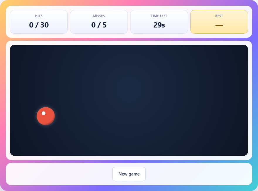 Screenshot: How to play Target Practice