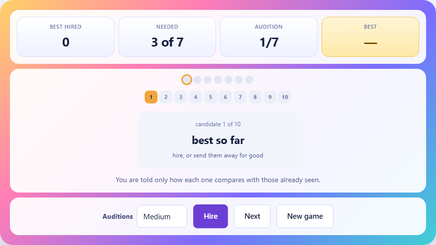 Screenshot: How to play Audition