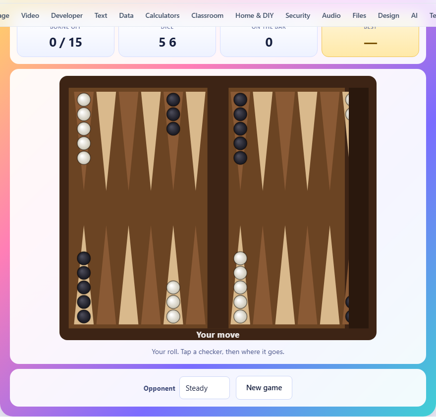 Screenshot: How to play Backgammon