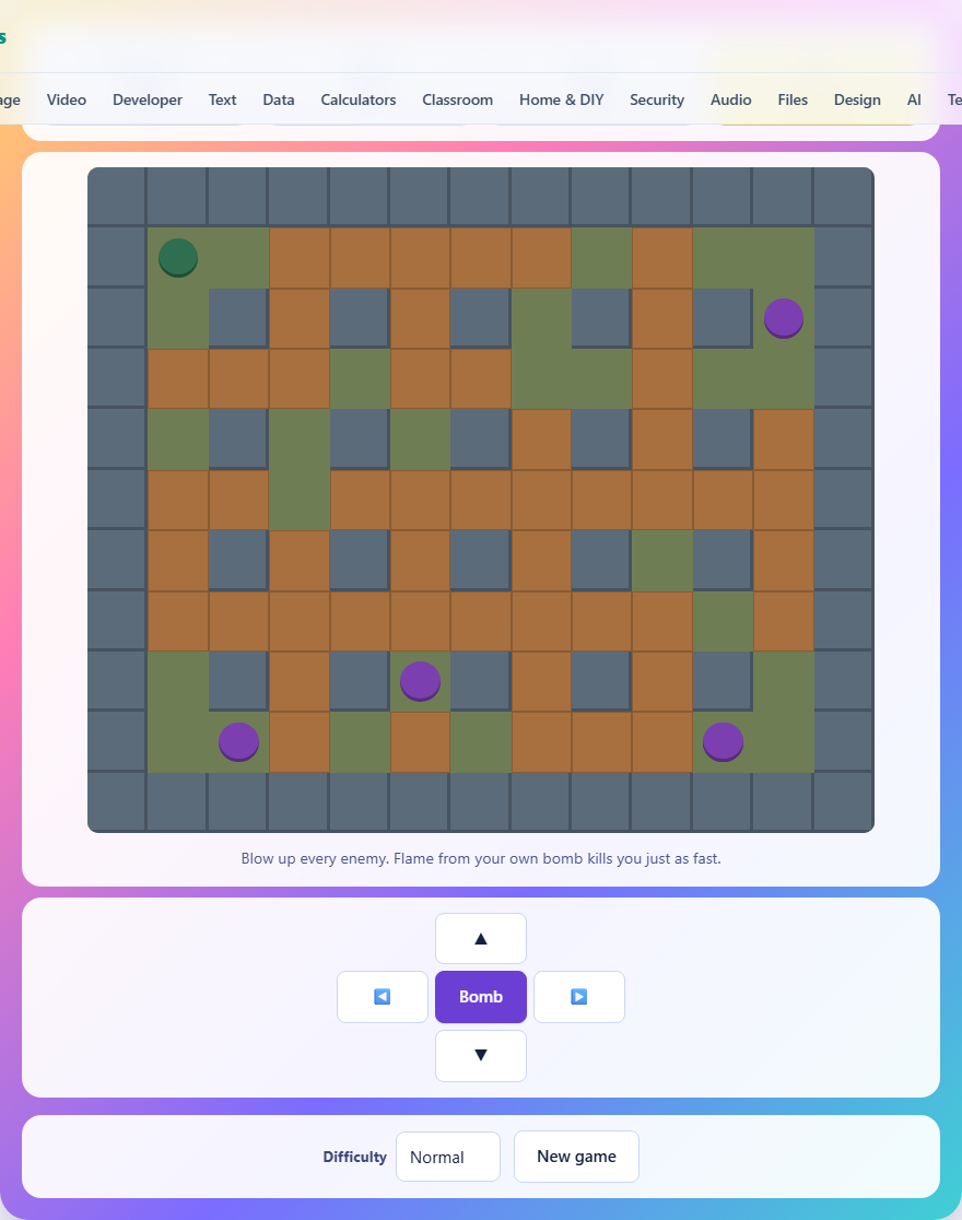 Screenshot: How to play Bomber