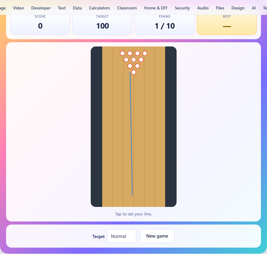Screenshot: How to play Ten Pin Bowling