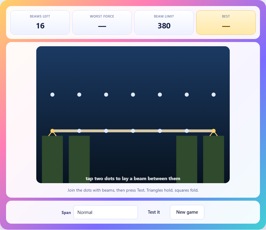 Screenshot: How to play Beam Bridge