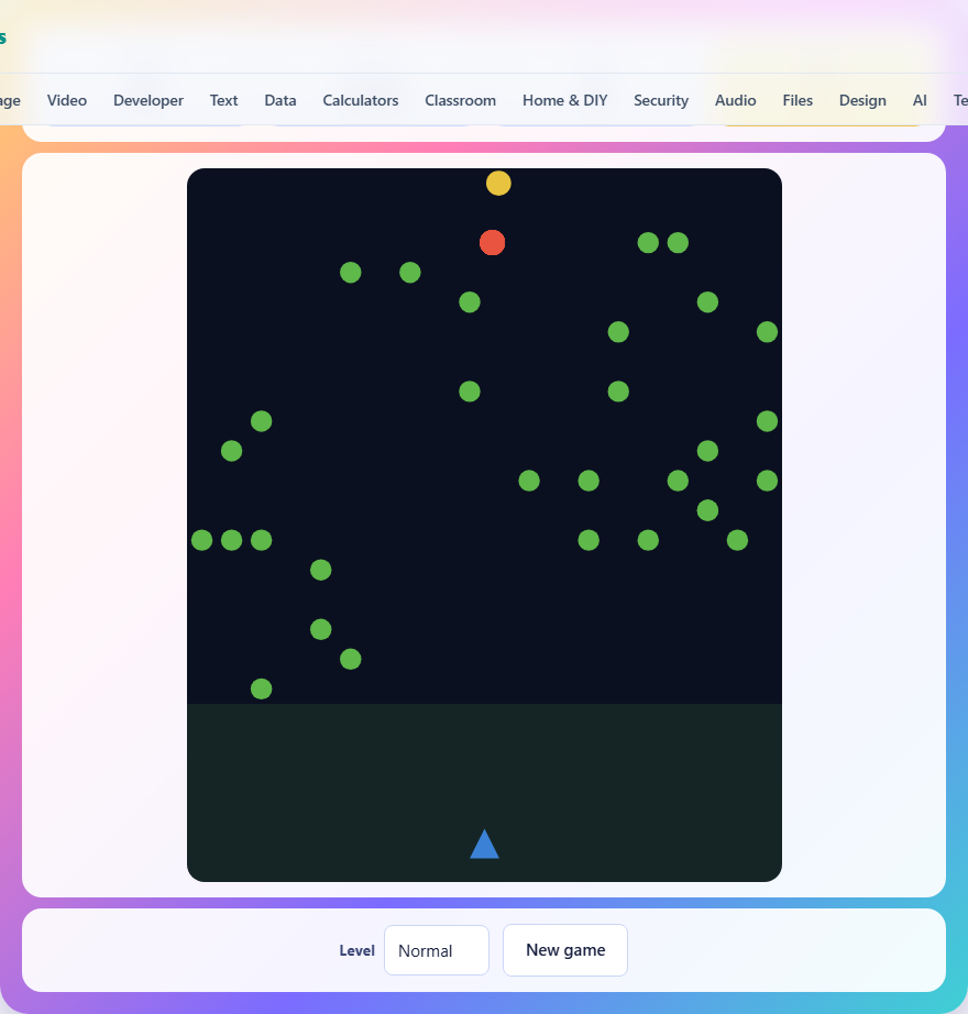 Screenshot: How to play Bug Blaster
