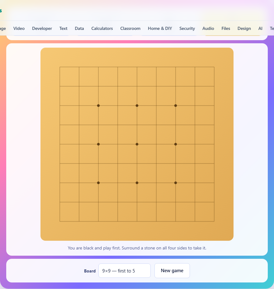 Screenshot: How to play Capture Go