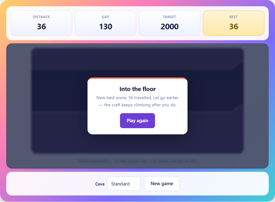 Screenshot: How to play Cave Flyer