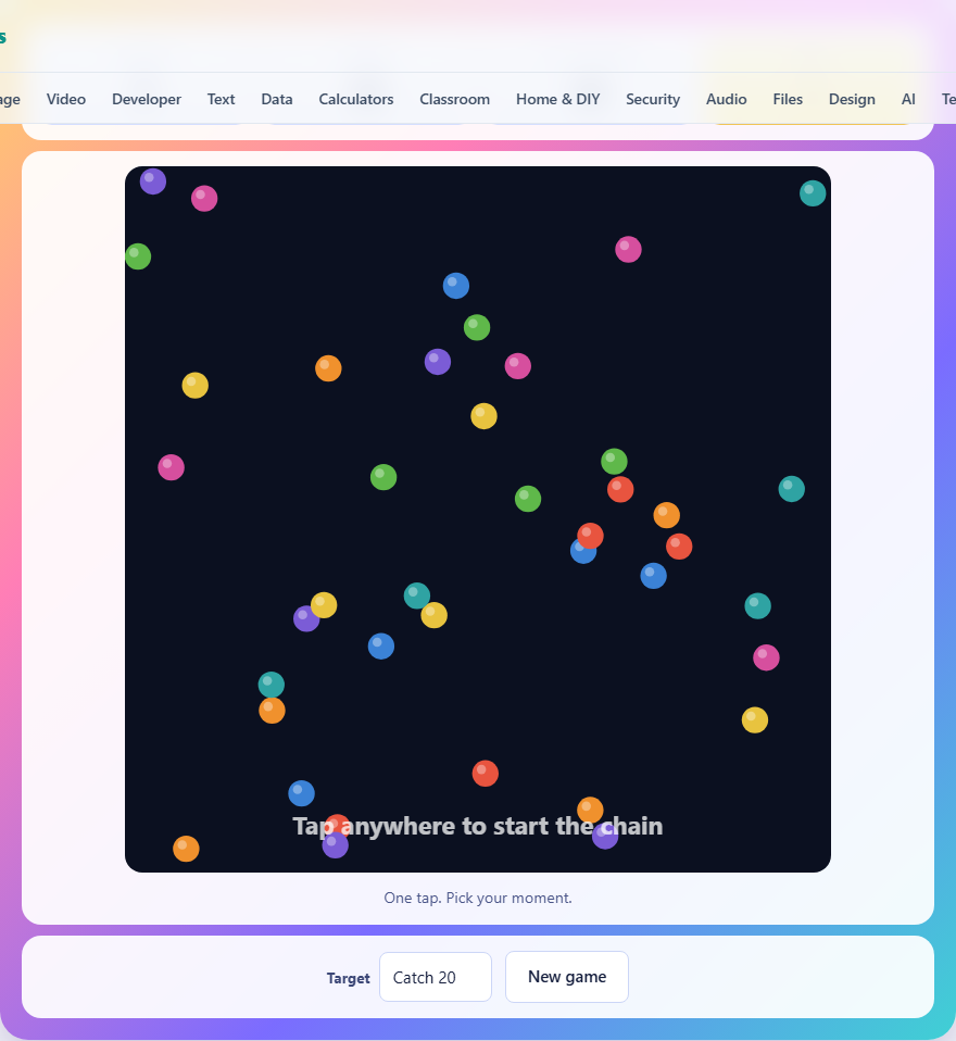 Screenshot: How to play Chain Reaction
