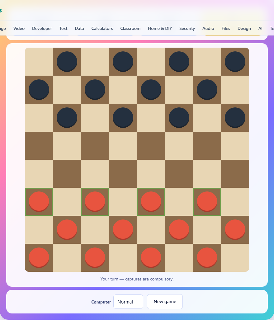 Screenshot: How to play Draughts