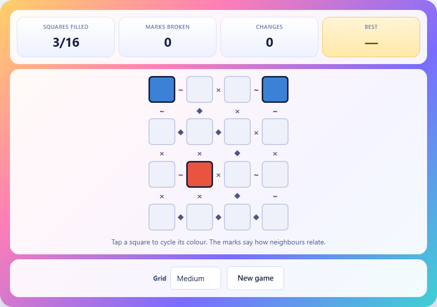 Screenshot: How to play Colour Wheel