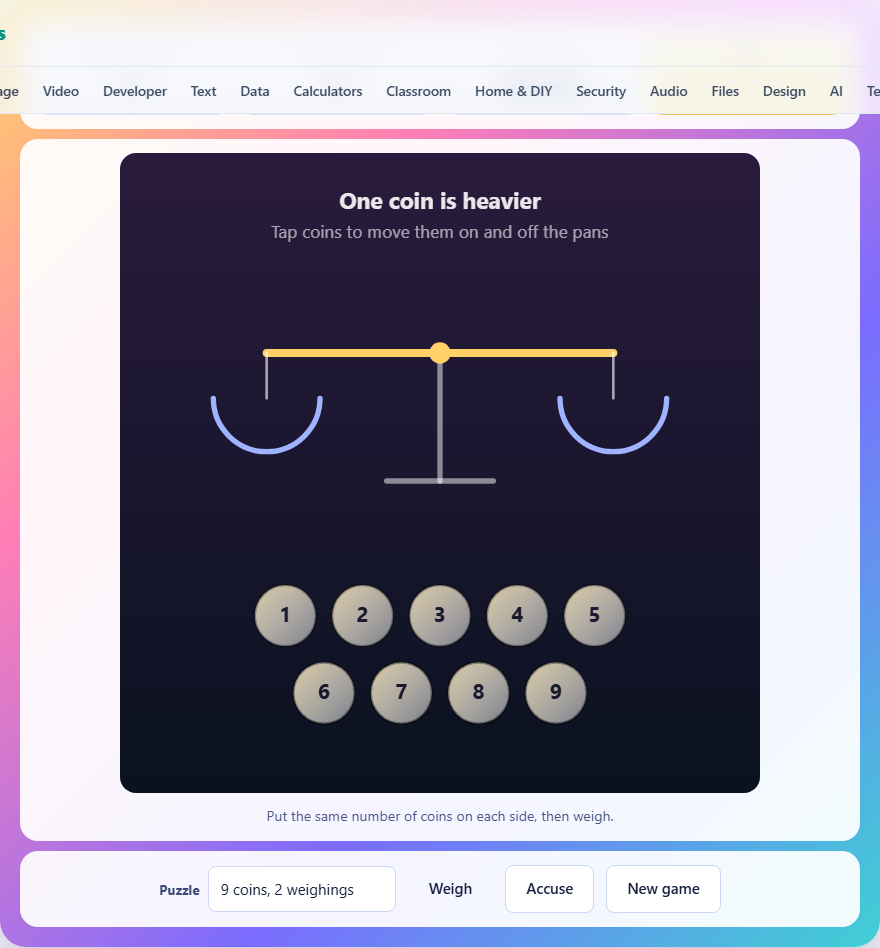 Screenshot: How to play Counterfeit Coin