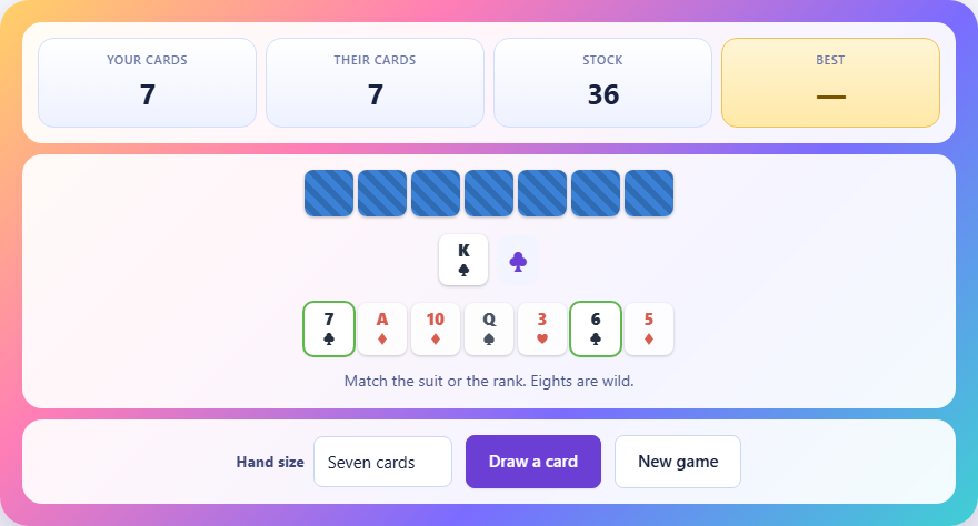 Screenshot: How to play Crazy Eights