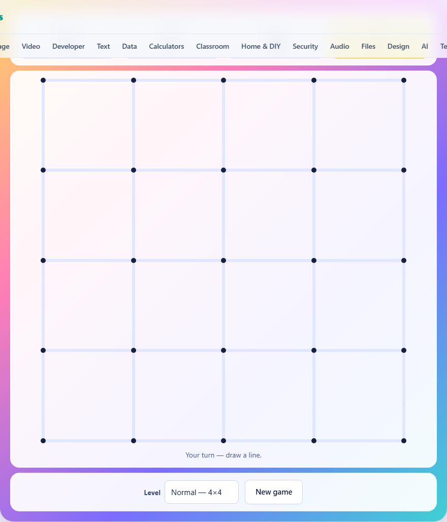 Screenshot: How to play Dots and Boxes