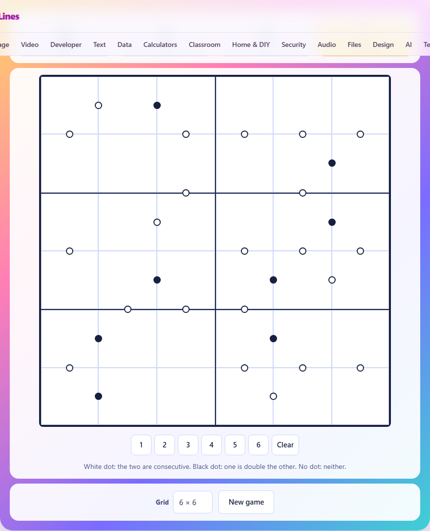 Screenshot: How to play Dot Sudoku