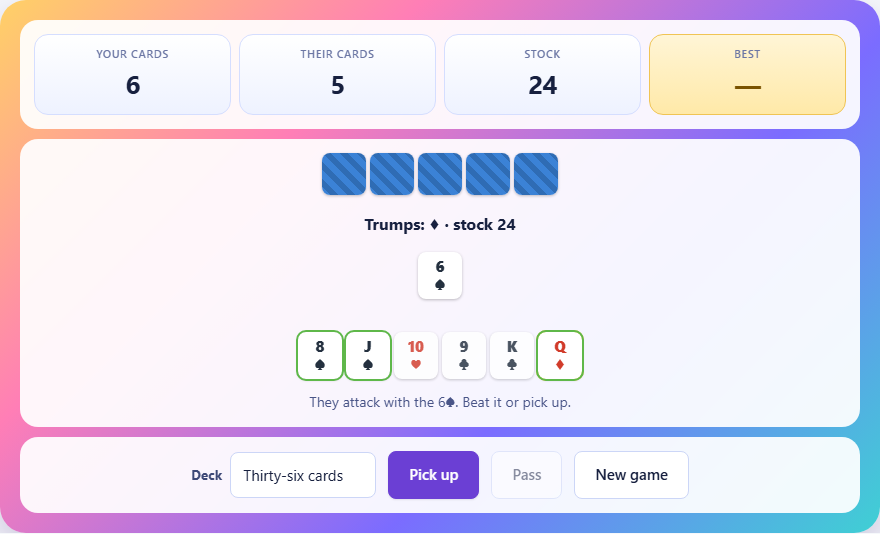 Screenshot: How to play Durak