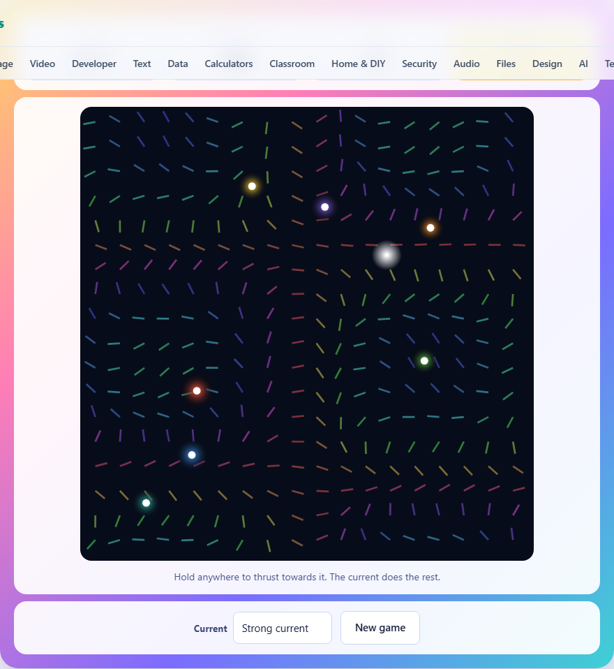 Screenshot: How to play Flow Field
