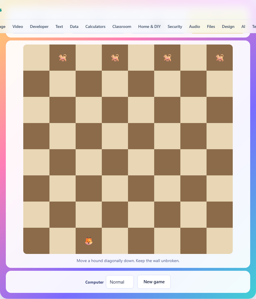 Screenshot: How to play Fox and Hounds